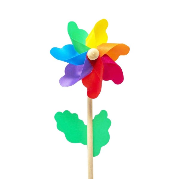 ΑΝΕΜΟΜΥΛΟΣ ΠΟΛΥΧΡΩΜΟΣ ΞΥΛΙΝΟΣ 37CM 1228-15